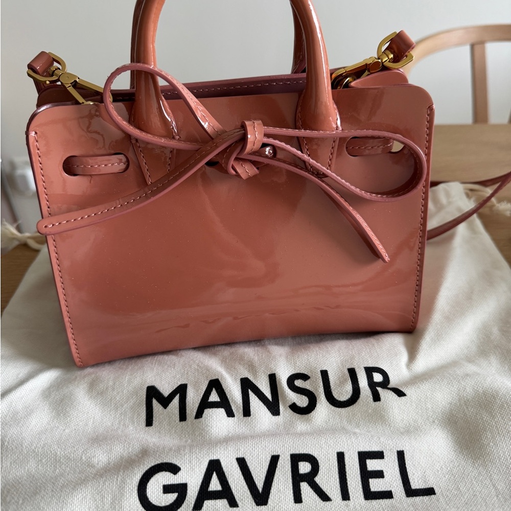 Mansur Gavriel Pink Patent Mini sun Bag